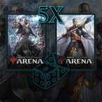 Buy x5 Digital Magic MTG MTGA Arena Codes to redeem 10 RANDOM Japanese Alternate Art Planeswalker Sleeves (2 sleeves per code).
