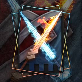 Buy x1 Digital Magic MTG MTGA Arena Code to redeem Fire and Ice Swords Sleeve from the "FNM at Home" promotion.