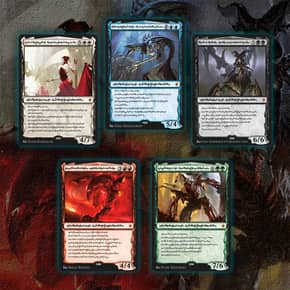 Buy x1 Digital Magic MTG MTGA Arena Code to redeem all 5 Phyrexian Praetors: Compleat Edition card styles from Secret Lair.