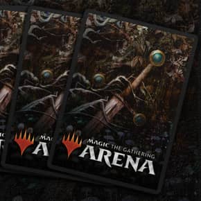 Buy x1 digital Magic MTG MTGA Arena code to redeem Graveyard Sword Sleeve from the "FNM at Home" promotion.