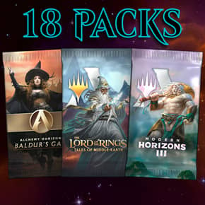 Purchase 3 MTG Arena digital codes to unlock 18 Timeless booster packs. Each account is limited to one prerelease MTGA pack code per set.