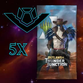 Buy x5 Digital Magic MTG Arena Codes to redeem 1 Outlaws of Thunder Junction Booster each. Limit to 5 promo pack MTGA codes per account.