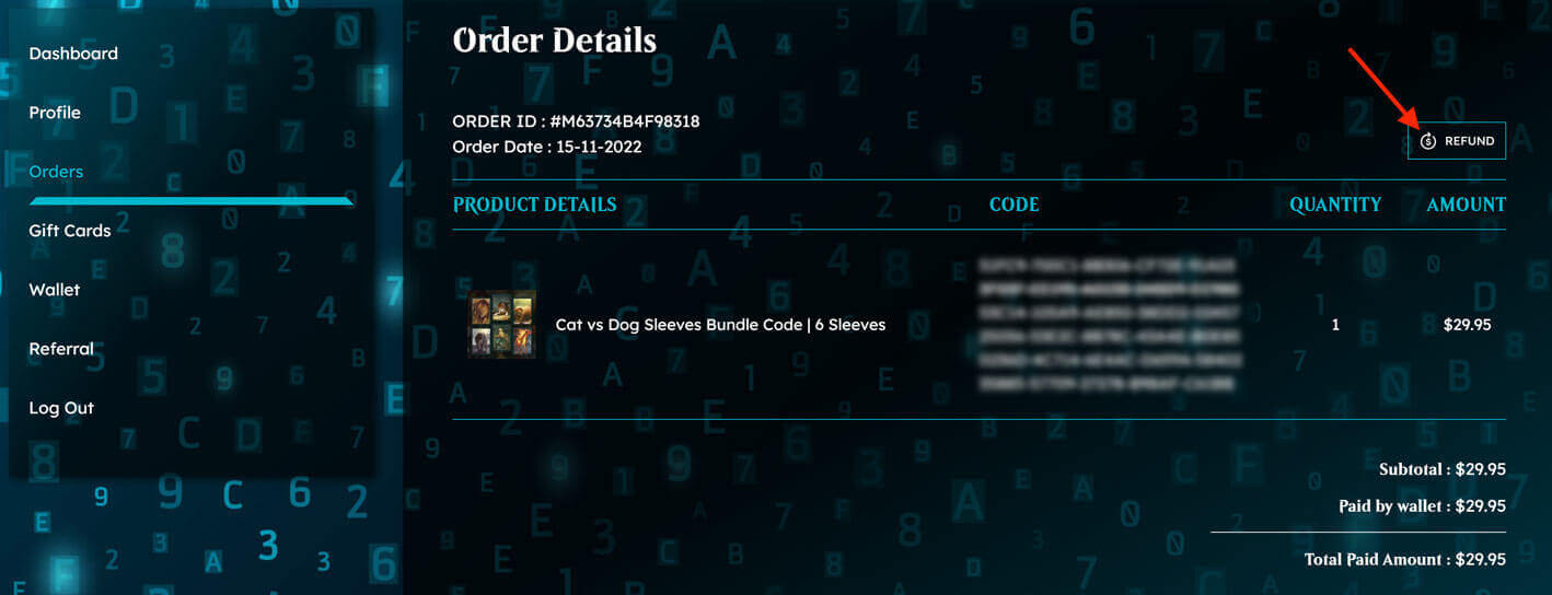 A detailed article about the automatic MTG Arena Code refund process. Return your unused MTGA Codes from the order detail page quickly and hassle-free.