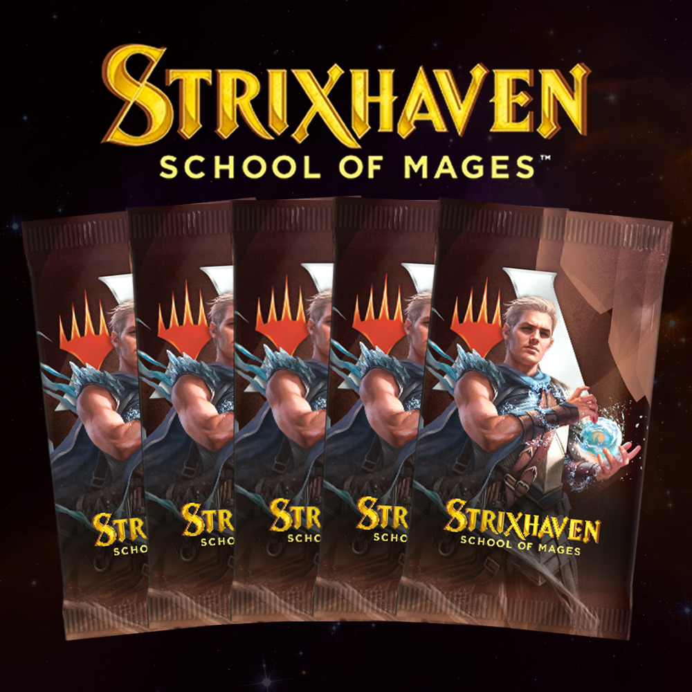 Buy x5 Digital Magic MTG Arena Codes to redeem 1 Strixhaven School of Mages Booster each. Limit to 5 promo pack MTGA codes per account.