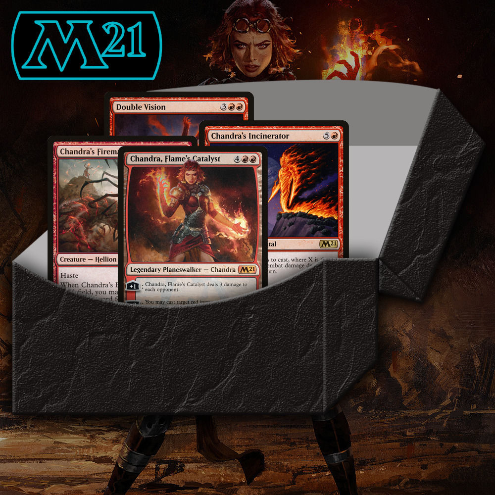 Buy x1 Digital Magic MTG Arena Code to redeem one Chandra M21 Planeswalker Deck. Limit to 1 MTGA deck code per account.