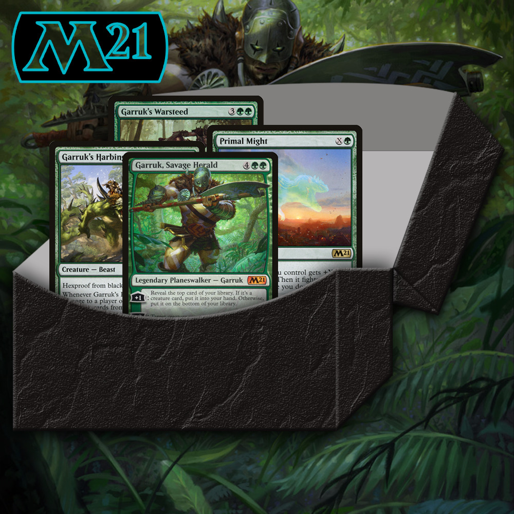 Buy x1 Digital Magic MTG Arena Code to redeem one Garruk M21 Planeswalker Deck. Limit to 1 MTGA deck code per account.