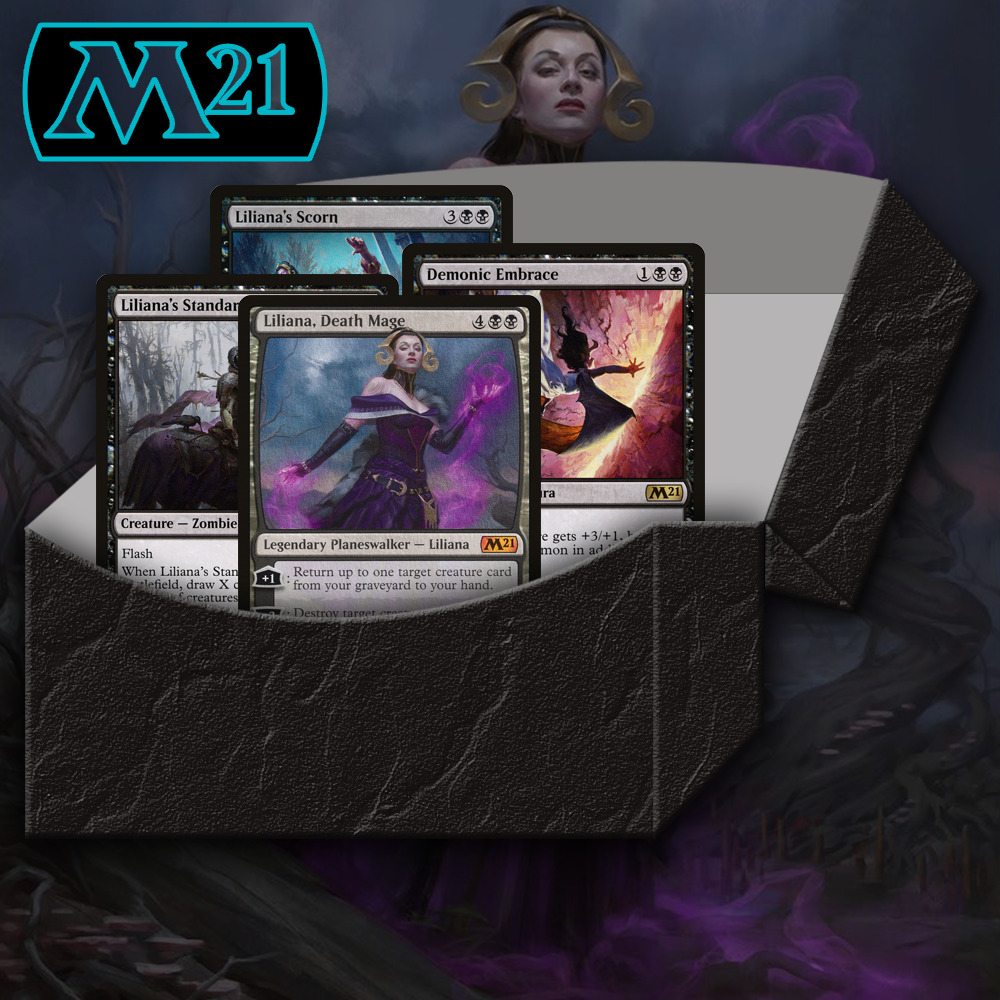 Buy x1 Digital Magic MTG Arena Code to redeem one Liliana M21 Planeswalker Deck. Limit to 1 MTGA deck code per account.