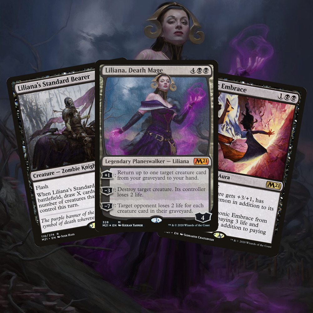 Buy x1 Digital Magic MTG Arena Code to redeem one Liliana M21 Planeswalker Deck. Limit to 1 MTGA deck code per account.