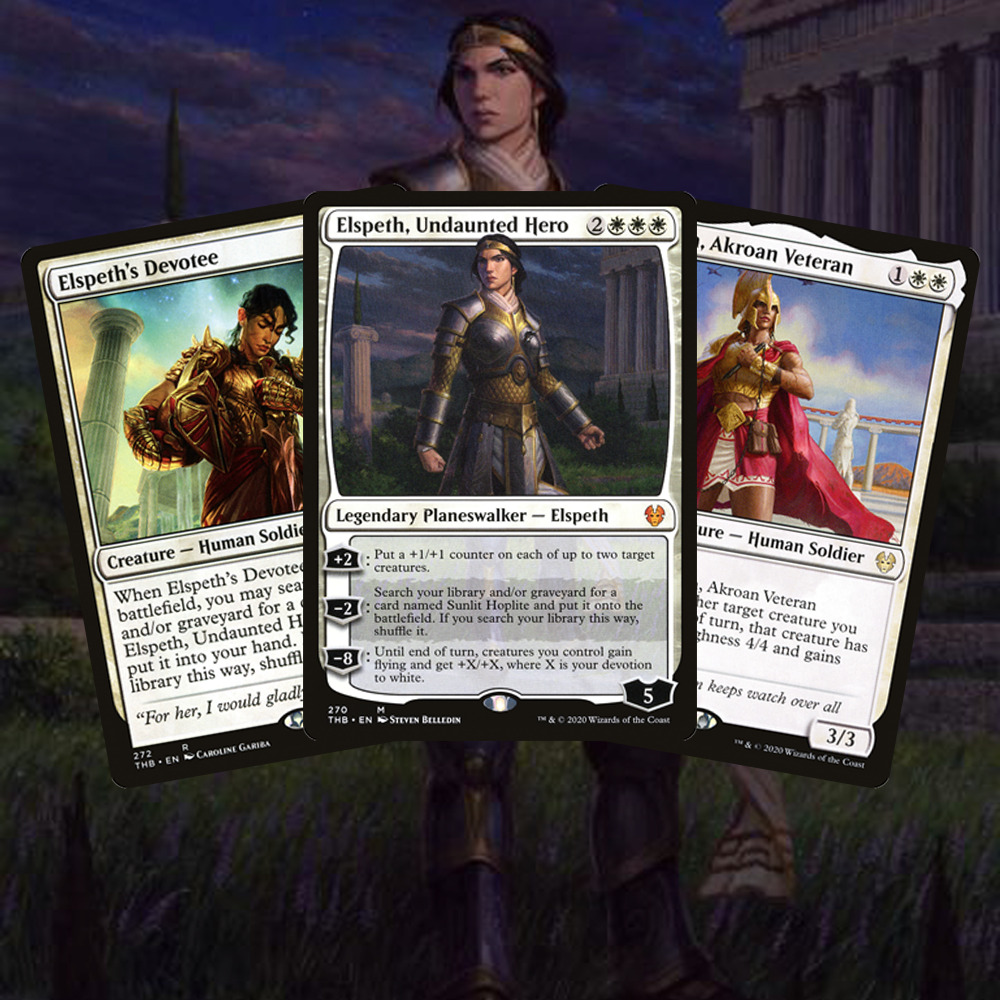 Buy x1 Digital Magic MTG Arena Code to redeem one Elspeth Theros Planeswalker Deck. Limit to 1 MTGA deck code per account.