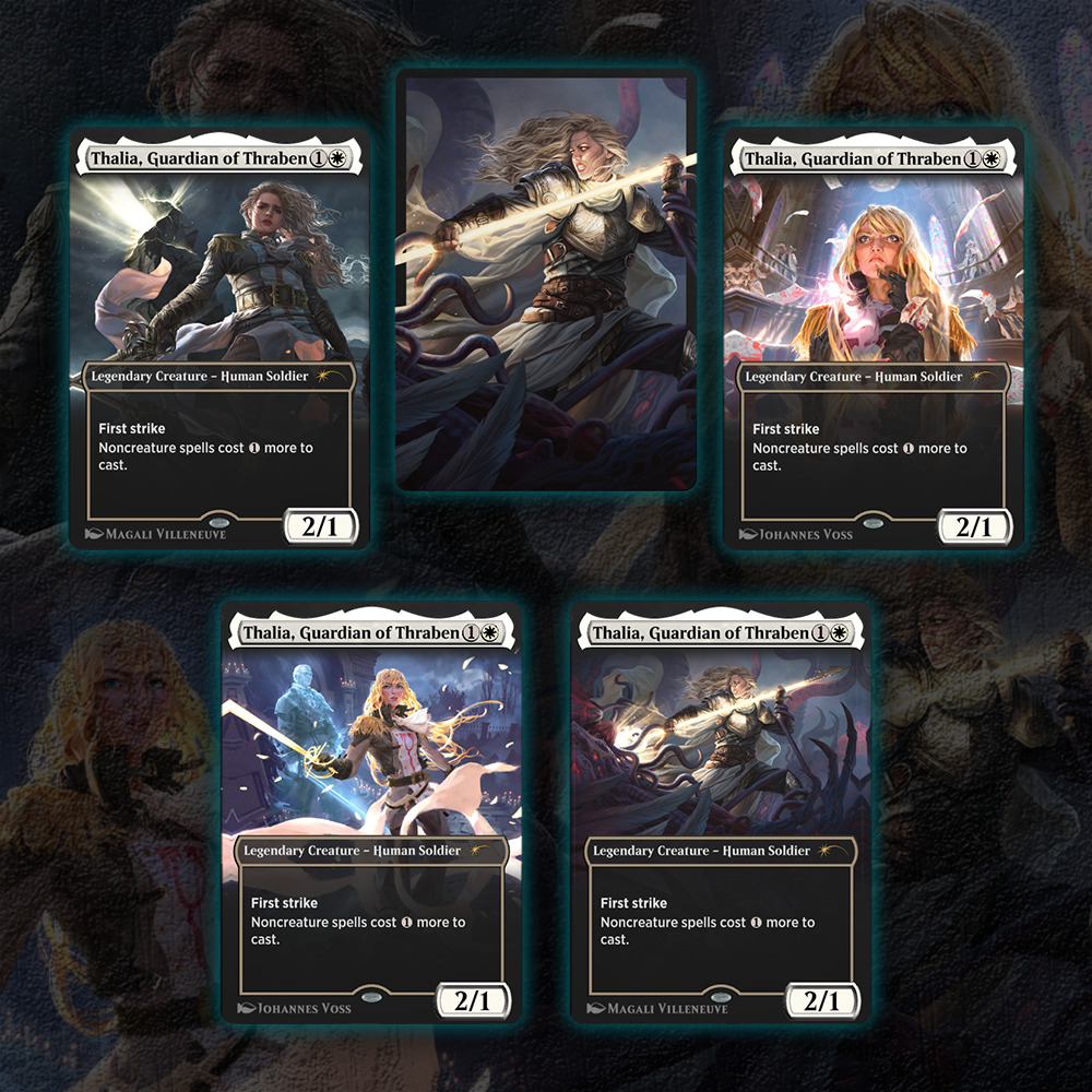 Buy x1 Digital Magic MTG MTGA Arena Code to redeem Thalia: Beyond the Helvault Card Styles and Sleeve from Secret Lair.