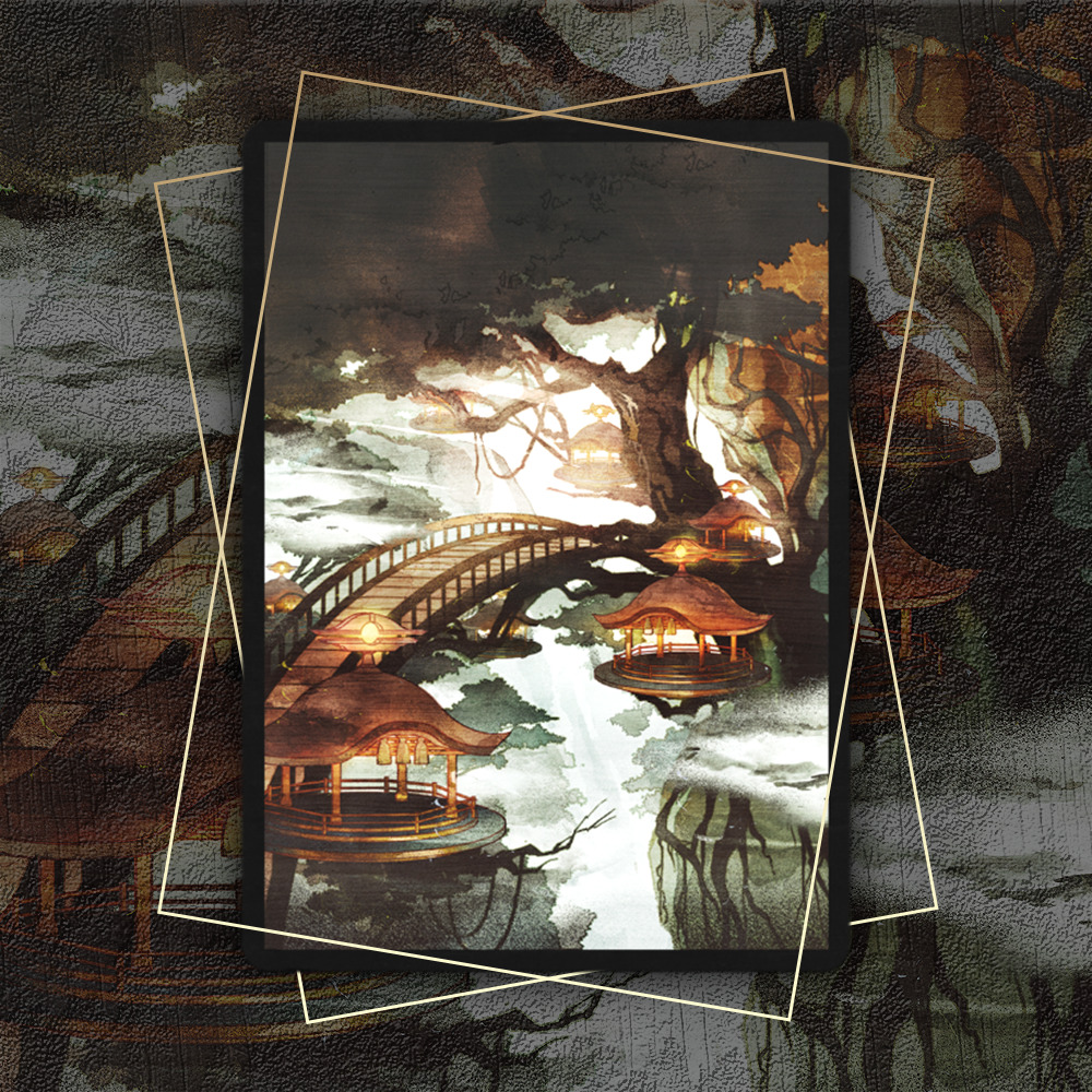 Buy x1 Digital Magic MTG MTGA Arena Code to redeem all 5 Pictures of the Floating World Sleeves from the February Superdrop 2022 Secret Lair.