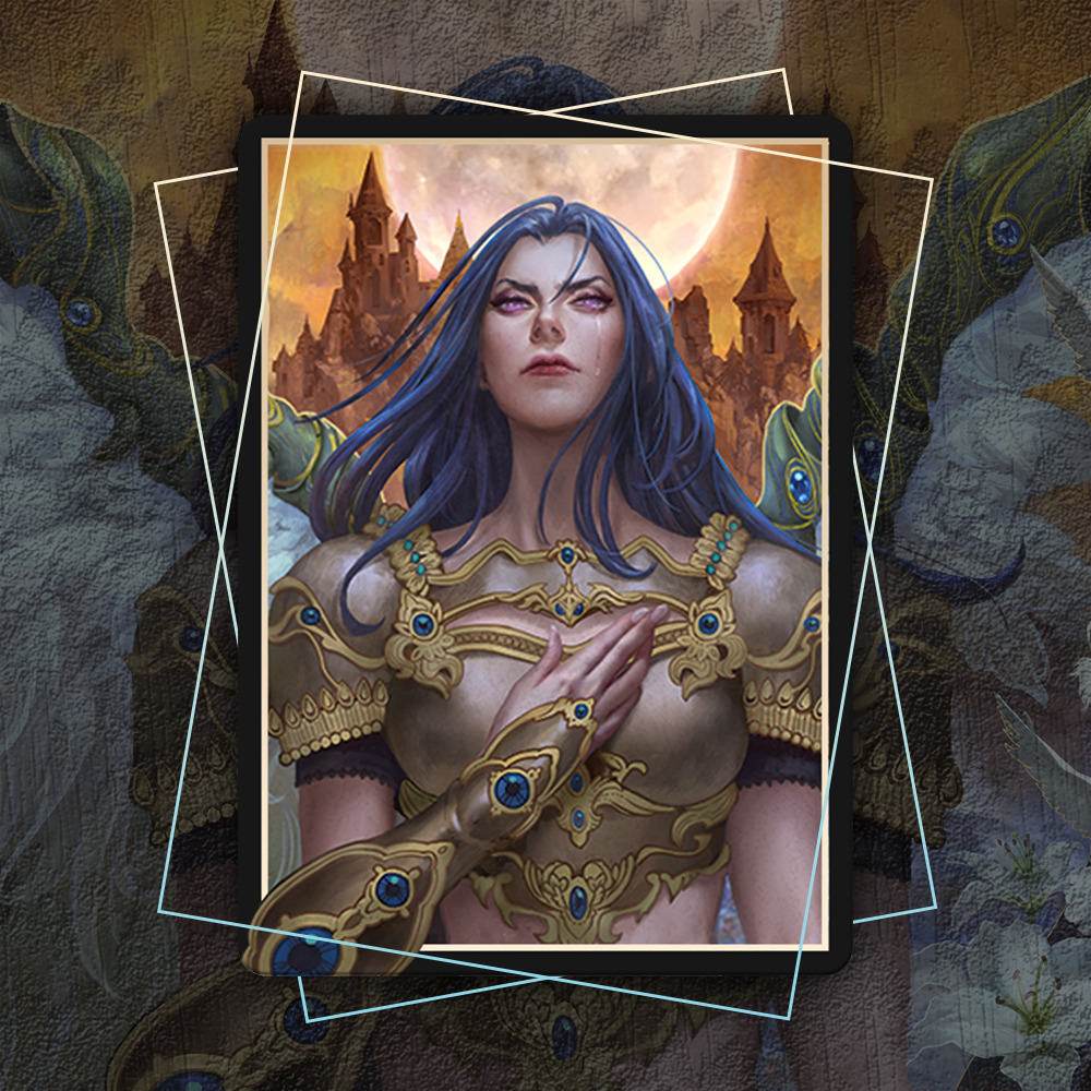 Buy x1 Digital Magic MTG MTGA Arena Code to redeem all 4 Artist Series: Livia Prima Sleeves from the June Superdrop 2022 Secret Lair.