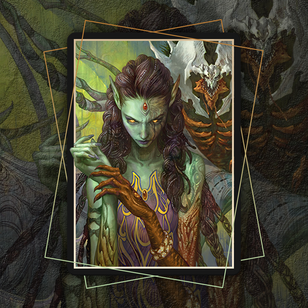 Buy x1 Digital Magic MTG MTGA Arena Code to redeem all 4 Artist Series: Livia Prima Sleeves from the June Superdrop 2022 Secret Lair.