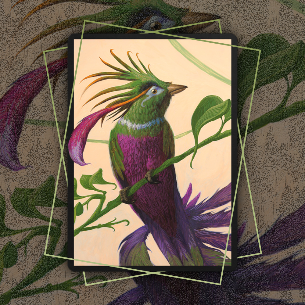 Buy x1 Digital Magic MTG MTGA Arena Code to redeem Ornithological Studies Birds of Paradise Sleeve from the Summer Superdrop Secret Lair.
