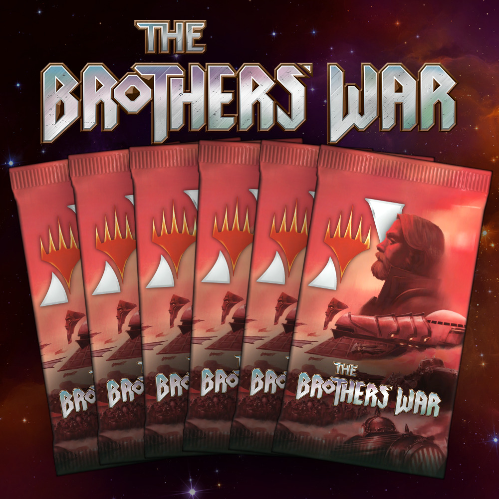 Buy x1 Digital Magic MTG Arena Code to redeem 6 The Brothers' War Booster Packs. Limit to 1 prerelease MTGA pack code per account.