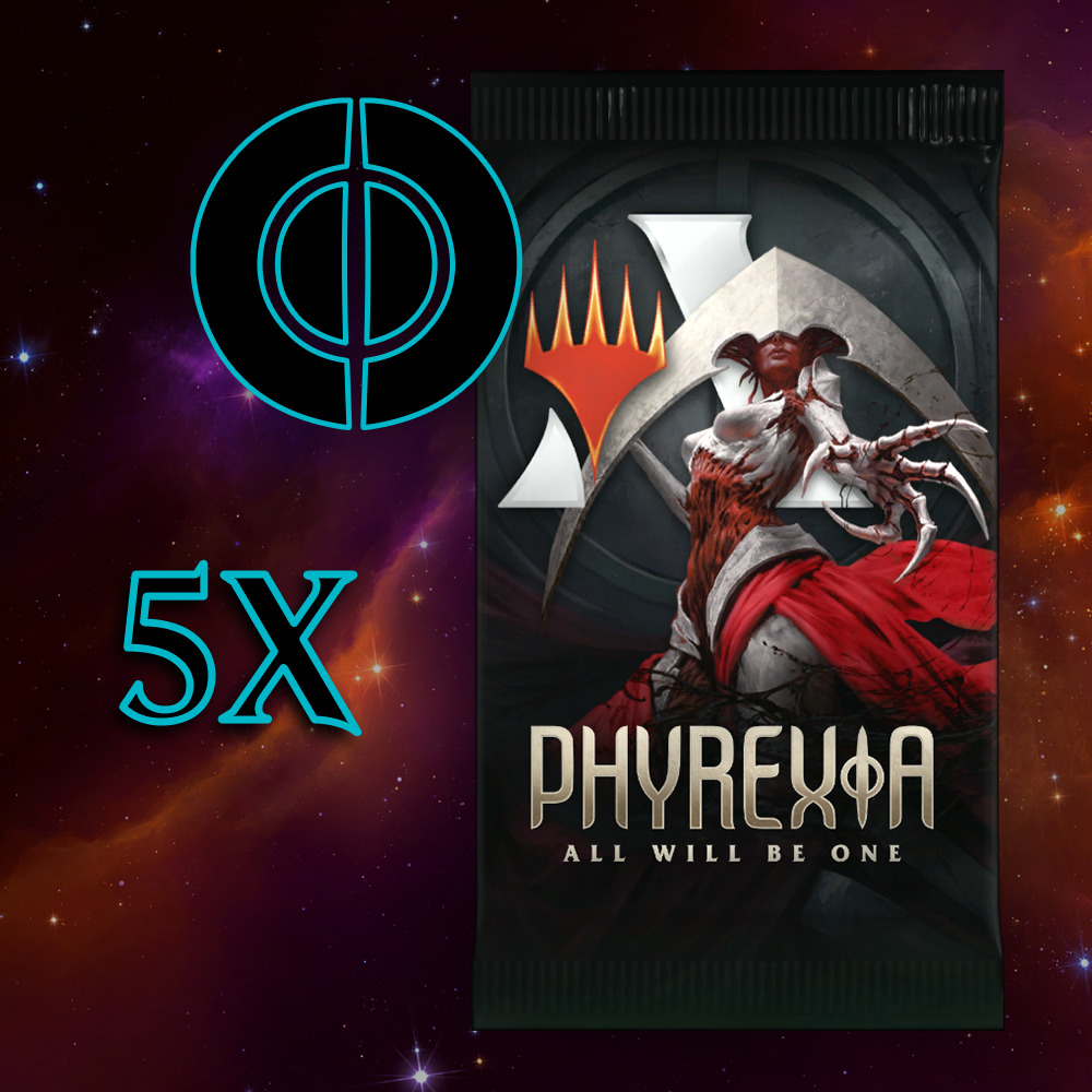 Buy x5 Digital Magic MTG Arena Codes to redeem 1 Phyrexia: All Will Be One Booster each. Limit to 5 promo pack MTGA codes per account.