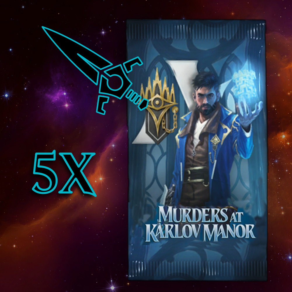 Buy x5 Digital Magic MTG Arena Codes to redeem 1 Murders at Karlov Manor Booster each. Limit to 5 promo pack MTGA codes per account.