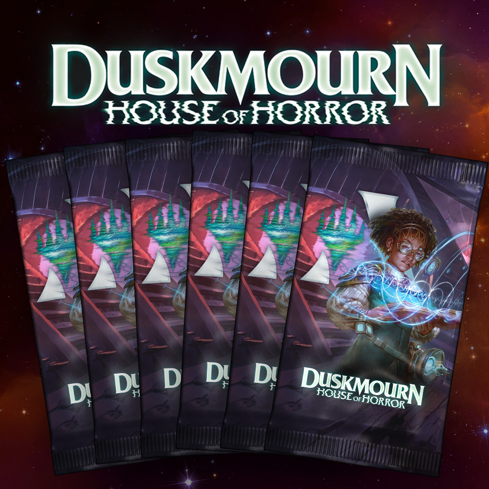 Buy x1 Digital Magic MTG Arena Code to redeem 6 Duskmourn: House of Horror Booster Packs. Limit to 1 prerelease MTGA pack code per account.